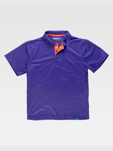 Polo sportiva unisex in poliestere, manica corta