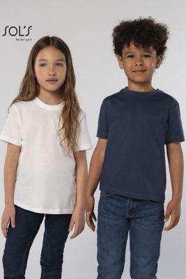 Camiseta de niño 100% algodón cuello redondo