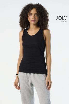 Jane Canotta donna 100% cotone, girocollo ampio, taglio sartoriale