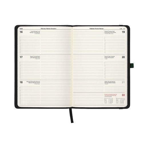 Agenda settimanale 2027 rigida 17x24cm PU con anello penna