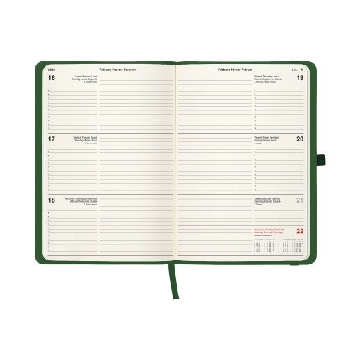 Agenda settimanale 2027 rigida 17x24cm PU con anello penna