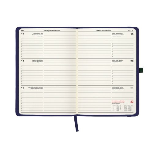 Agenda settimanale 2027 rigida 17x24cm PU con anello penna
