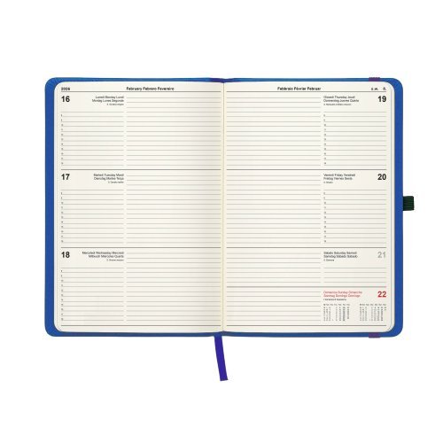 Agenda settimanale 2027 rigida 17x24cm PU con anello penna