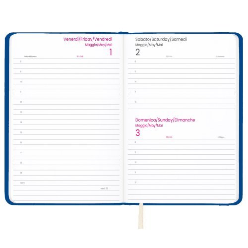 Agenda Settimanale 2027 PU Rigida 14,5x21 cm con Elastico