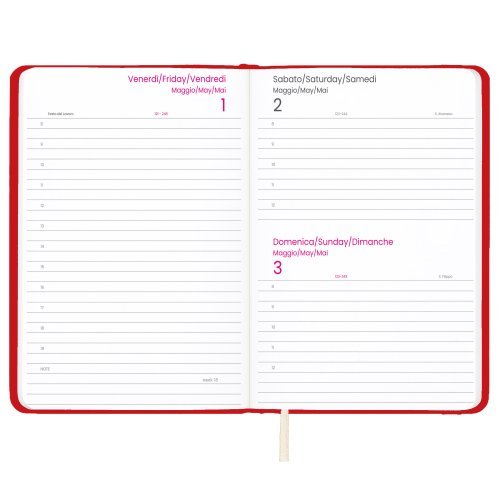 Agenda Giornaliera 2027 in PU rigido 14,5x21cm