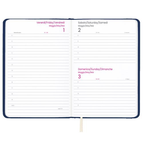 Agenda Giornaliera 2027 in PU rigido 14,5x21cm