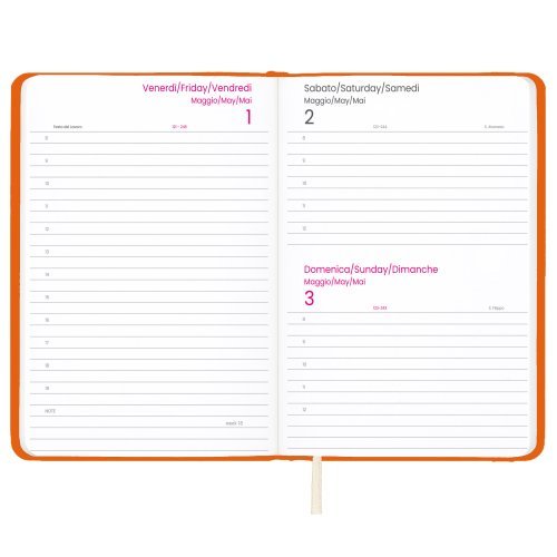 Agenda Giornaliera 2027 in PU rigido 14,5x21cm