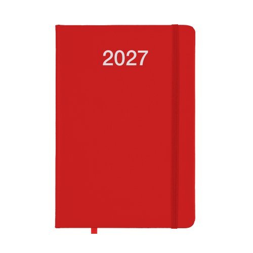 Agenda Giornaliera 2027 rigida PU 24x17cm bianca con elastico