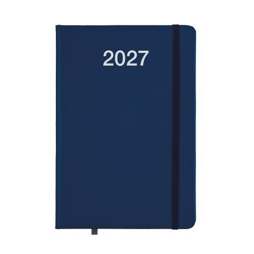 Agenda Giornaliera 2027 rigida PU 24x17cm bianca con elastico