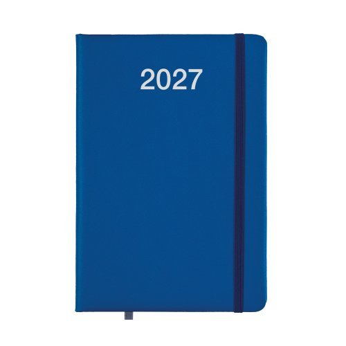 Agenda Giornaliera 2027 rigida PU 24x17cm bianca con elastico