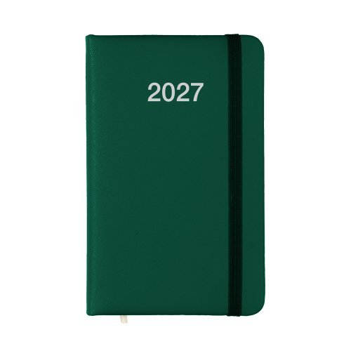 Agenda tascabile 2027 rigida PU elastico bianca 14x9cm