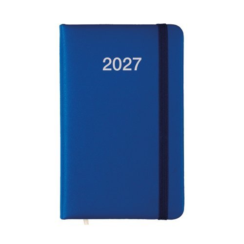 Agenda tascabile 2027 rigida PU elastico bianca 14x9cm