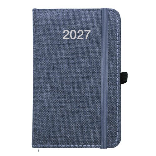Agenda tascabile 2027 R-PET mélange, rigida, 9x14cm con elastico