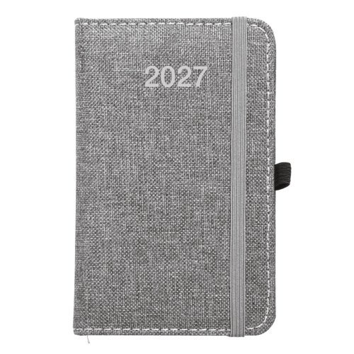 Agenda tascabile 2027 R-PET mélange, rigida, 9x14cm con elastico