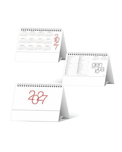 Calendario da tavolo design 19x14,5 cm in carta patinata opaca
