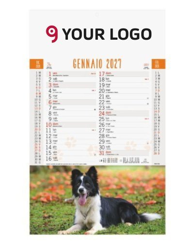 Calendario Cani e Gatti Trimestrale 12 fogli
