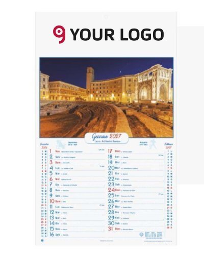 Calendario Puglia illustrato 2027 - 12 mesi carta patinata
