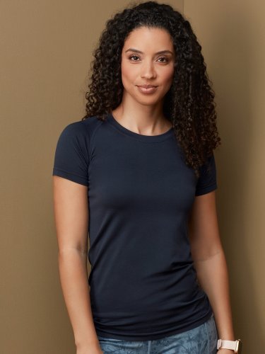 T-shirt sportiva donna seamless in nylon, leggera 180gr