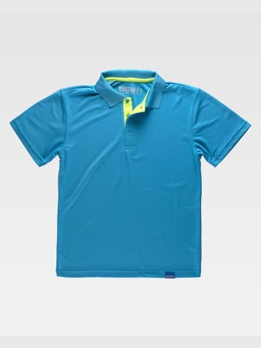 Polo sportiva unisex in poliestere, manica corta