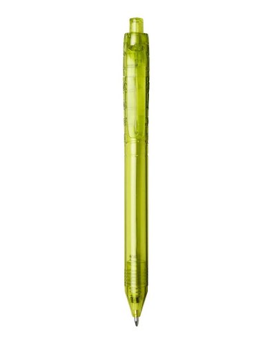 Penna a sfera in PET riciclato Vancouver Lime Green Trasparente