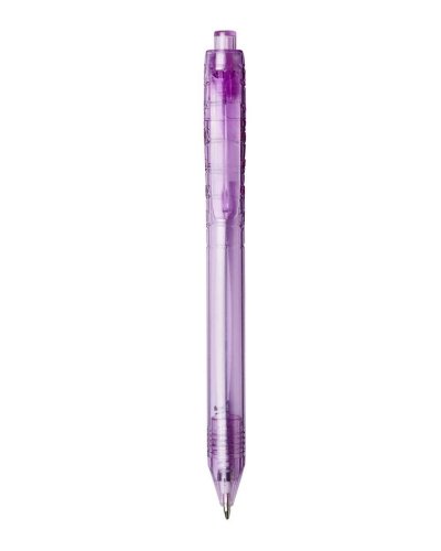Penna a sfera in PET riciclato Vancouver Viola Trasparente