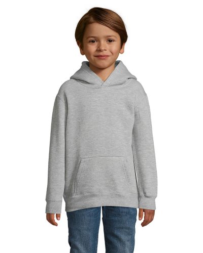 Felpa bambino con cappuccio Slam Kids Grigio Medio Melange
