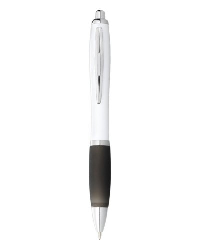 Penna a sfera con meccanismo a scatto Nash Solido Bianco / Nero