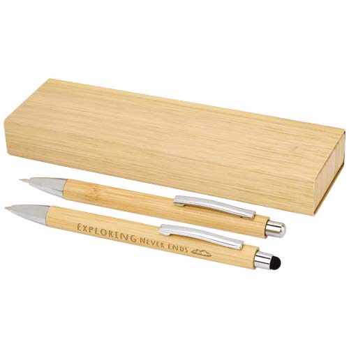 Set di penna a sfera e portamina in bambù oblys