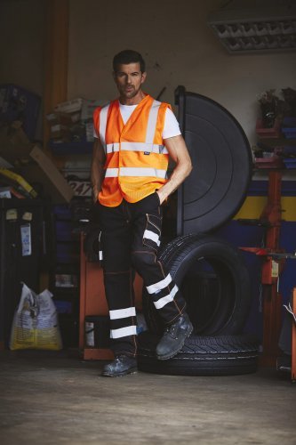 Gilet alta visibilità in maglia traforata riciclata