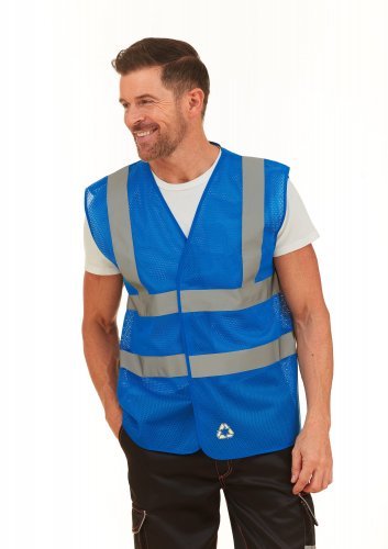 Gilet alta visibilità in maglia traforata riciclata