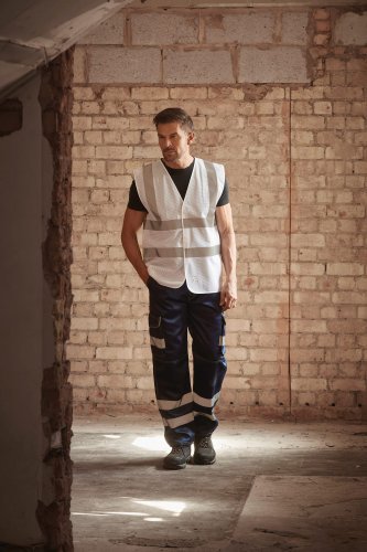 Gilet alta visibilità in maglia traforata riciclata