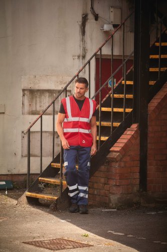 Gilet alta visibilità in maglia traforata riciclata