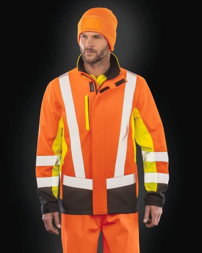 Giacca alta visibilità softshell riciclata a 3 strati