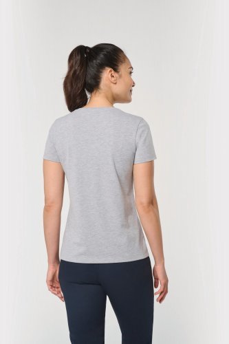 T-shirt ecosostenibile antibatterica con scollo a v donna