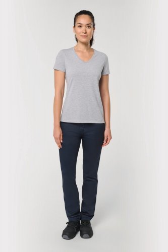 T-shirt ecosostenibile antibatterica con scollo a v donna