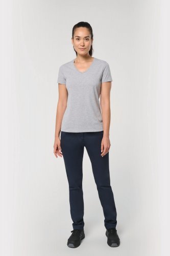 T-shirt ecosostenibile antibatterica con scollo a v donna