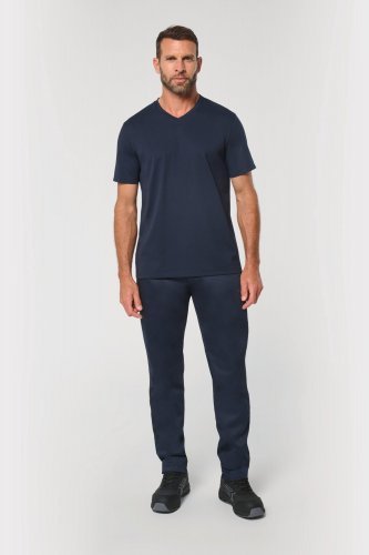 T-shirt ecosostenibile antibatterica con scollo a v uomo