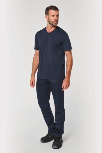T-shirt ecosostenibile antibatterica con scollo a v uomo