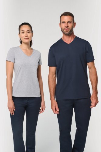 T-shirt ecosostenibile antibatterica con scollo a v uomo