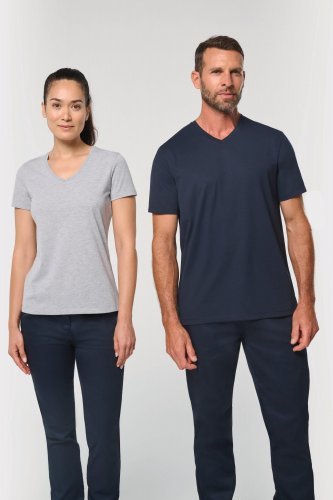 T-shirt ecosostenibile antibatterica con scollo a v uomo