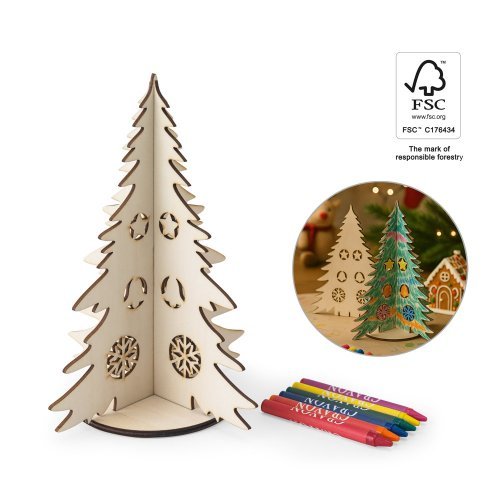 Albero di natale in legno da colorare Pinery