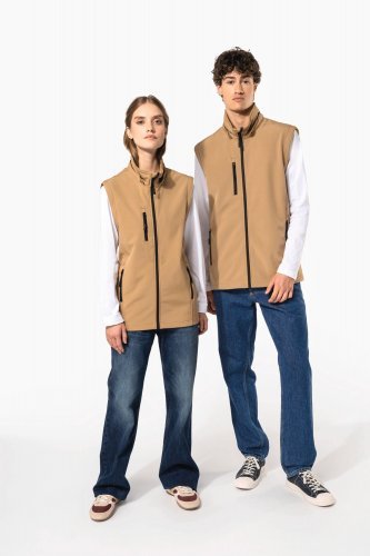 Giacca unisex softshell a 3 strati con cappuccio e maniche staccabili