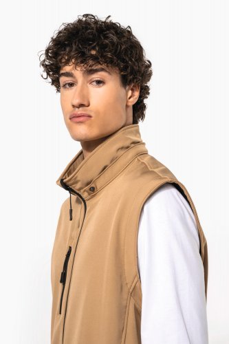 Giacca unisex softshell a 3 strati con cappuccio e maniche staccabili