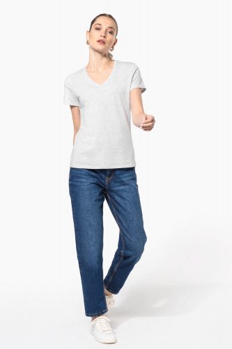 T-shirt donna manica corta scollo a v