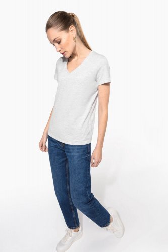 T-shirt donna manica corta scollo a v