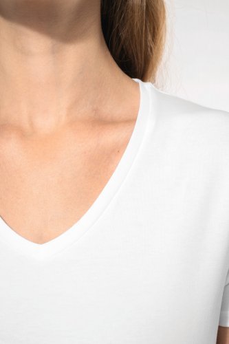 T-shirt donna maniche corte con collo a v