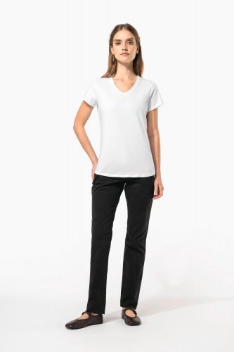 T-shirt donna maniche corte con collo a v