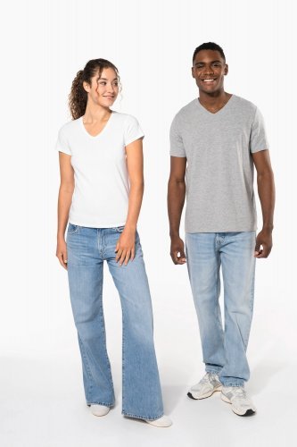 T-shirt donna maniche corte con collo a v