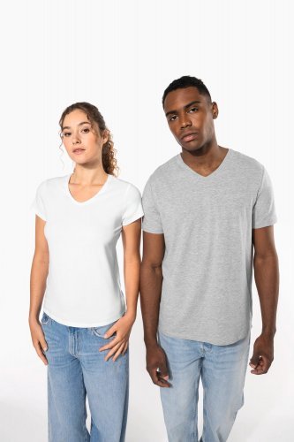 T-shirt donna maniche corte con collo a v