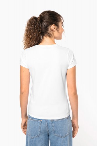 T-shirt donna maniche corte con collo a v
